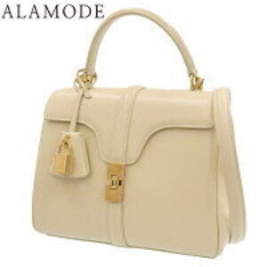Celine Seize Handbag Shoulder Bag Calfskin Cream Yellow
